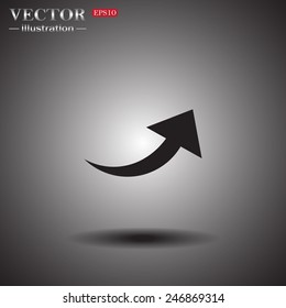 On a gray background with shadow. arrow indicates the direction, vector illustration, EPS 10