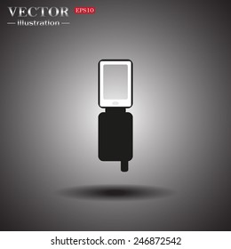On a gray background with shadow. Case for phone , vector illustration, EPS 10