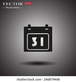 On a gray background with shadow. Case for phone , Calendar, vector illustration, EPS 10