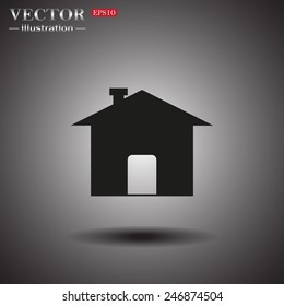 On a gray background with shadow. Case for phone , Home, vector illustration, EPS 10
