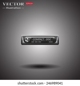 On a gray background with shadow. Modern Car Audio , vector illustration, EPS 10