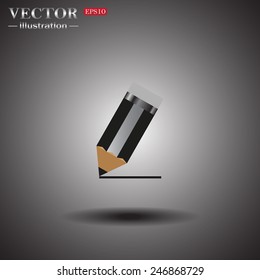 On a gray background with shadow. pencil, vector, EPS 10