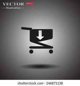 On a gray background with shadow. put in shopping cart , vector illustration, EPS 10