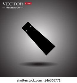On a gray background with shadow. tube for cream or another cosmetic remedy , vector illustration, EPS 10