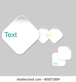 on a gray background squares with place for text