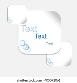 on a gray background squares with place for text