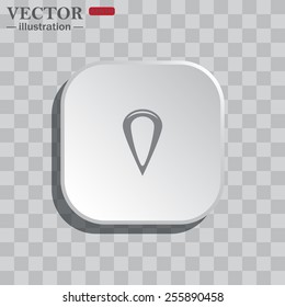 On a gray background white square with rounded corners. icon  gps,  vector illustration, EPS 10