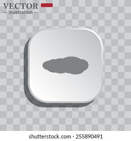 On a gray background white square with rounded corners. icon  cloud, vector illustration, EPS 10
