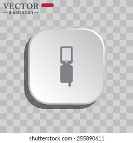 On a gray background white square with rounded corners. icon  Case for phone , vector illustration, EPS 10