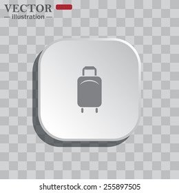 On a gray background white square with rounded corners. icon  Baggage icon. Vector illustration, EPS 10