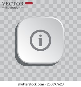 On a gray background white square with rounded corners. icon  icon of info,   vector illustration, EPS 10