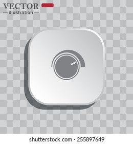 On a gray background white square with rounded corners. icon  Volume control icon, vector illustration, EPS 10