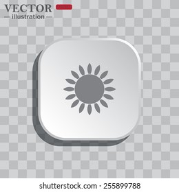 On a gray background white square with rounded corners. icon  gas burner gas stove.