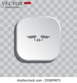 On a gray background white square with rounded corners. icon  Two surveillance cameras, vector illustration, EPS 10