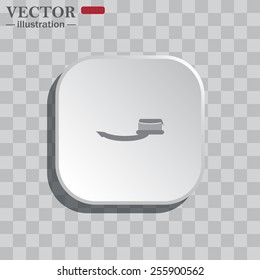 On a gray background white square with rounded corners. icon  Toothbrush and Toothpaste , vector illustration, EPS 10