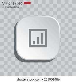 On a gray background white square with rounded corners. icon  no signal, poor signal strength, signal strength indicator, vector illustration, EPS 10