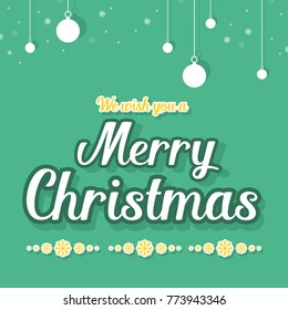 On green background Christmas card