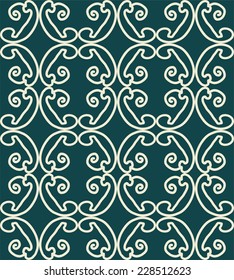 on a green background light gray patterns. seamless texture recurring motive, light pattern on a dark background solemn, festive, gala, triumphant, ceremonious, aristocrat.