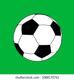 On green background, the soccer ball. The Vector.