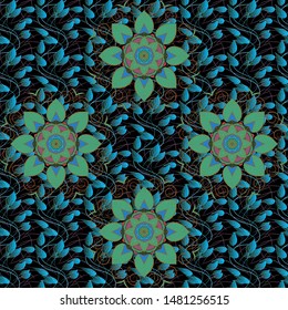 On green, blue and black colors. Vector illustration. Can be used for cards, invitations, save the date cards and many more. Vector abstract pattern page for antistress.