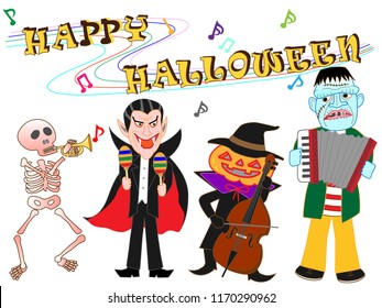 On Halloween day people celebrate with masquerading and instrumenting.
