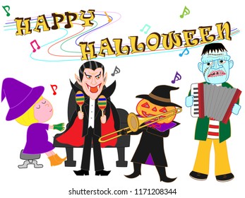 On Halloween day people celebrate with masquerading and instrumenting.
