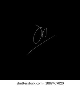  ON logotipo escrito a mano para identidad