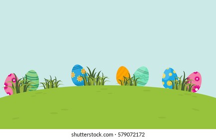 On Hill Easter Egg Landscape Stock Vector (Royalty Free) 579072172