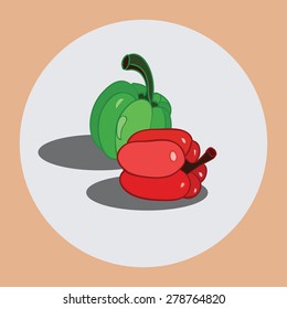 On the icon depicted bell pepper on a white background. design element