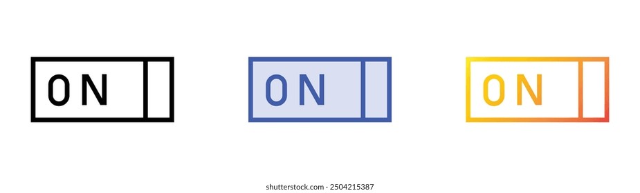 on icon. Linear, Blue Fill and Gradient Style Design Isolated On White Background