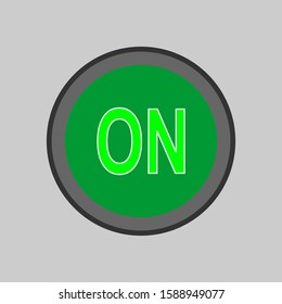 The On icon to switch buttons. Vector illustration of flat design.
