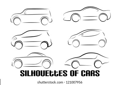 On The Image The Abstract Silhouette Of Cars Is Presented