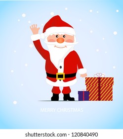 on the image cheerful Santa Claus is presented