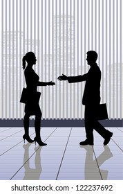 on the image the meeting of businessmen is presented