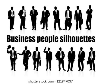 on the image silhouettes of business people are presented