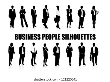 on the image silhouettes of people of business are presented