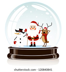 on the image the sphere with Santa Claus  of eps 10 is presented