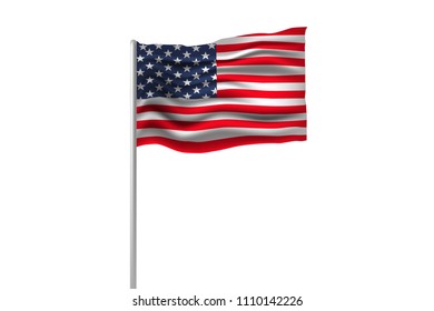 On Independence Day, July 4.  american flag on a white background. Design Template background with hand drawn star in national colors, American flag for greeting cards, posters, banners, leaflets, bro
