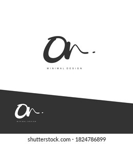 ON Initial handwriting or handwritten logo for identity. Logo with signature and hand drawn style.