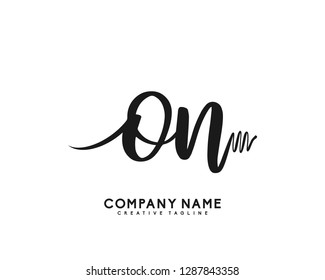 ON Initial Handwriting Logo Template Vector