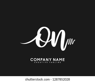 ON Initial Handwriting Logo Template Vector
