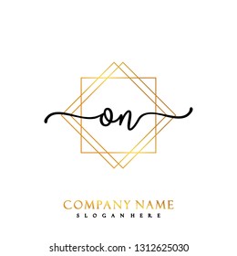ON Initial Handwriting logo template vector