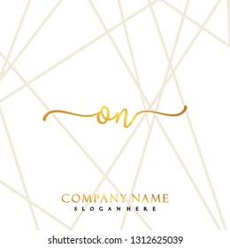 ON Initial Handwriting logo template vector