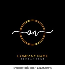 ON Initial Handwriting logo template vector