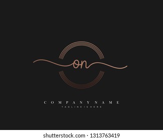 ON initial handwriting logo template vector