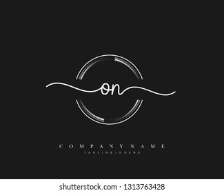 ON initial handwriting logo template vector