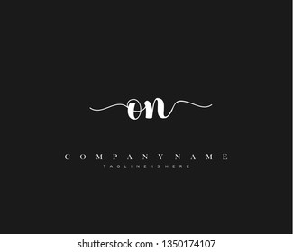 ON initial handwriting logo template with luxury color vector.