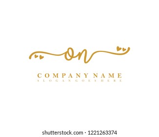 ON Initial handwriting logo vector