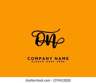 ON Initial Handwriting Logo Vector