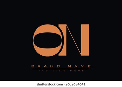 ON initial letter logo design. Letter O and N luxury alphabet letter logo icon template